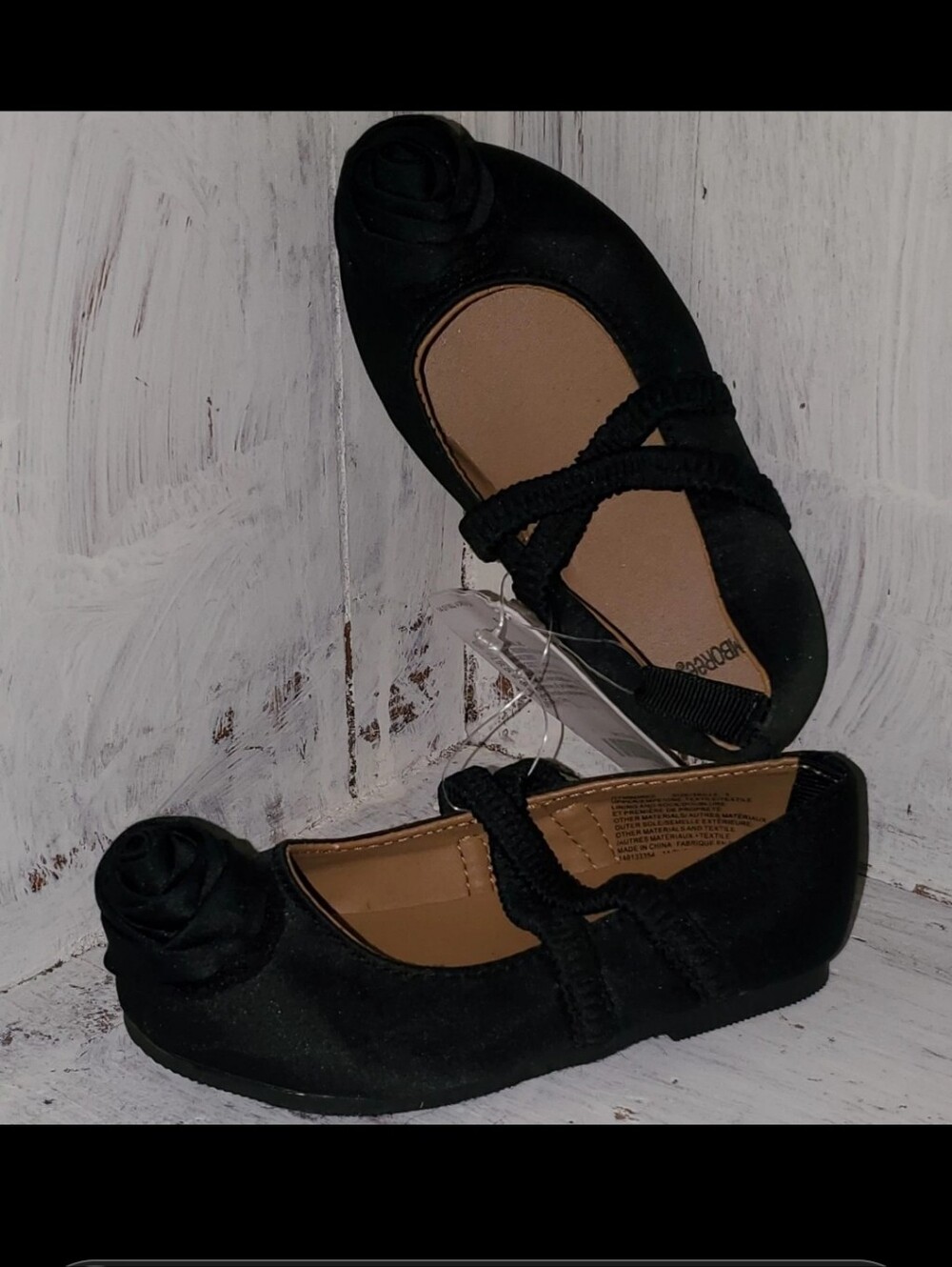 Gymboree Black Girls' Rosette Ballet Flats Size 5 Infant